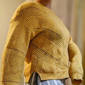 Marine Layer Olivia crewneck sweater in daffodil